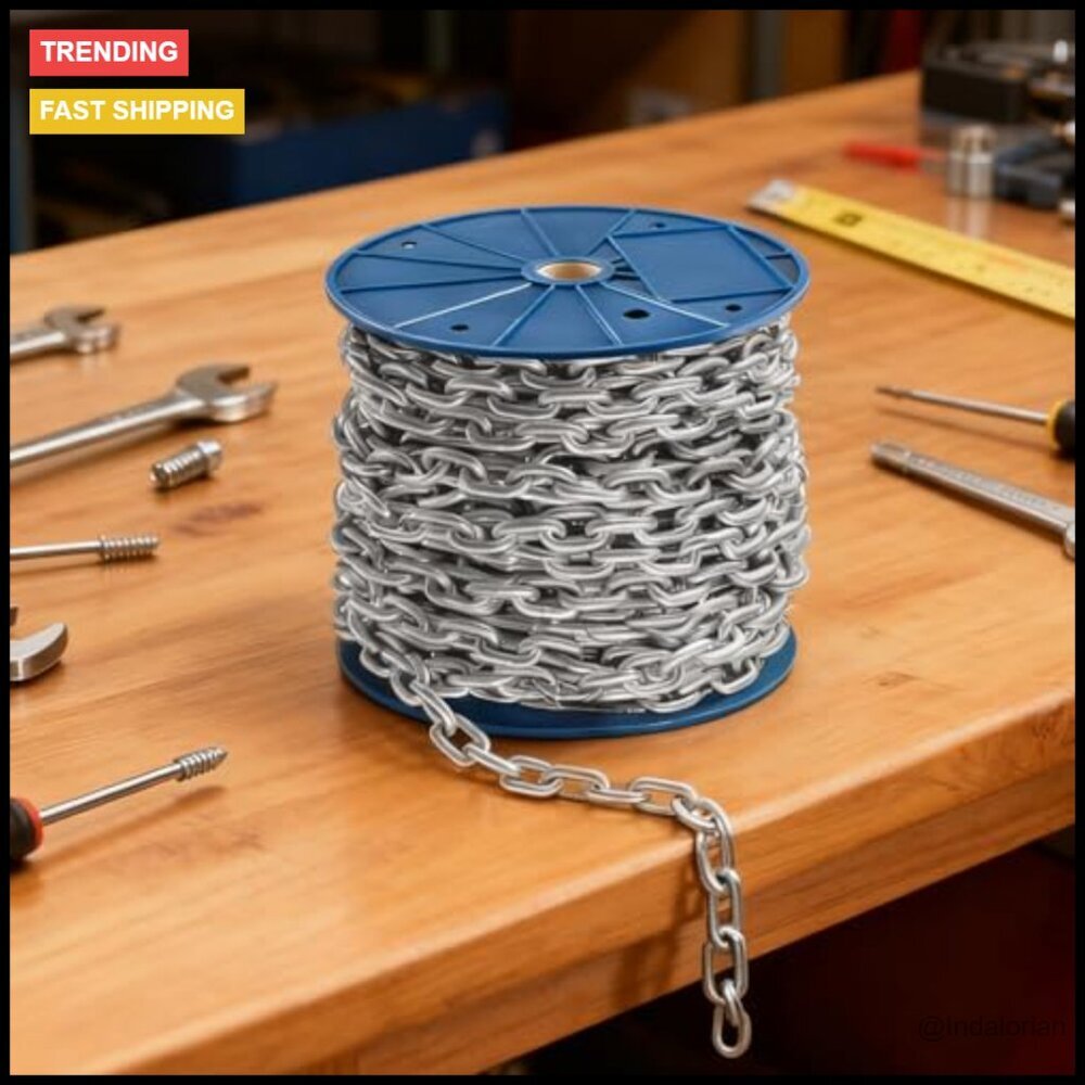 50ft Galvanized Jack Chain Heavy-Duty Hanging Chain for Lights Bird Feeders - Picture 5 of 7
